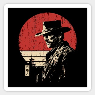 The Gunslinger Vintage Western Japanese Art Fusion Sticker